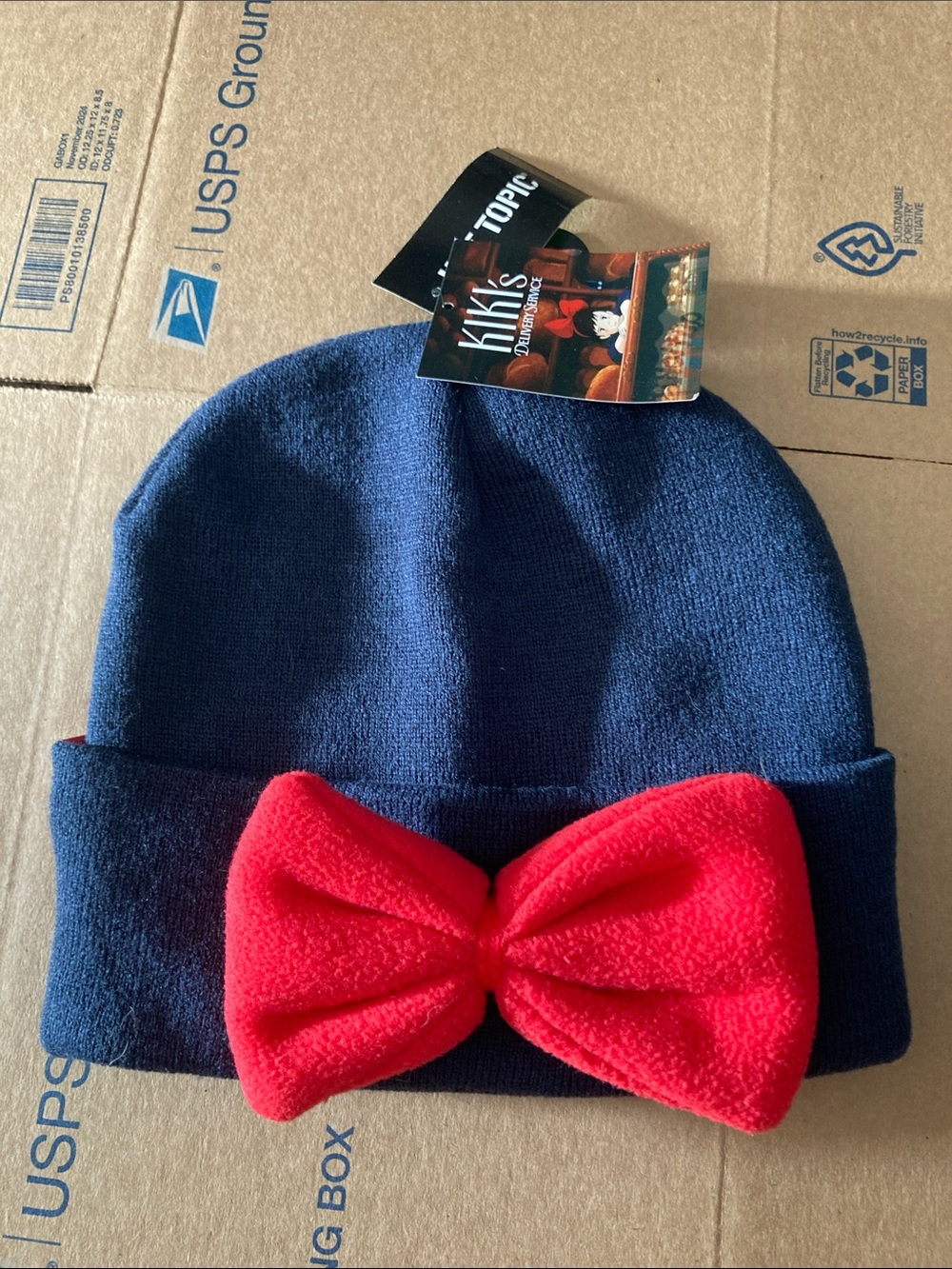 Studio Ghibli Kiki's Delivery Service Jiji Bow Beanie New with Tag